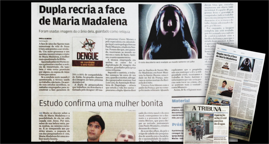 Jornal A Tribuna, matéria de uma folha sobre a reconsturção facial. Acesso o PDF clicando aqui.